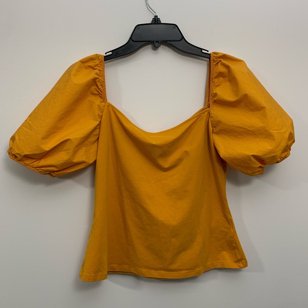 H&M Orange Puffy Sleeve Top Size L